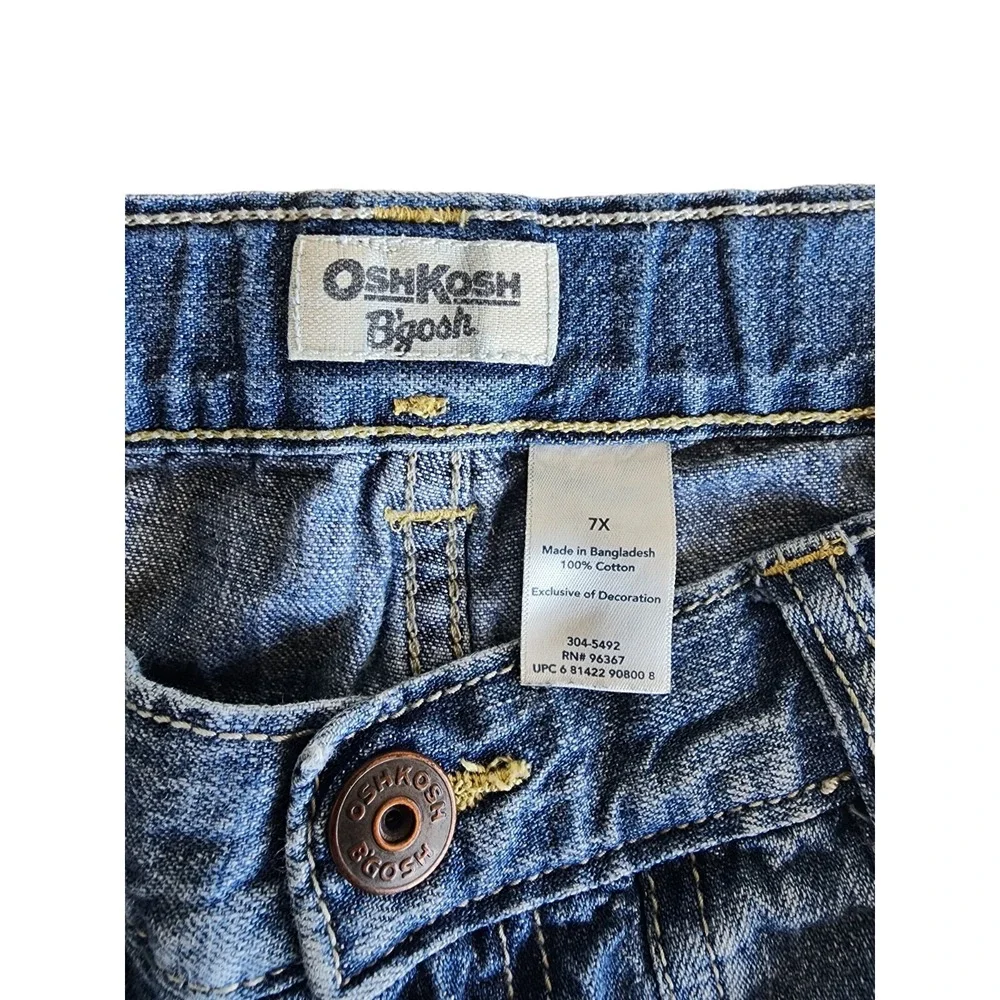 OshKosh Denim‎ Jean Shorts Adustable Elastic Waist Boy's Size 7X